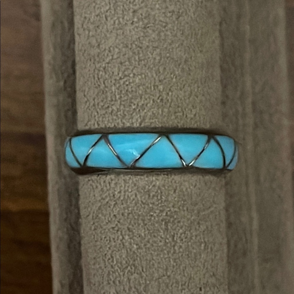 Turquoise Silver Band Ring
